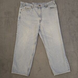 VTG 90s Levis Orange Tab 550 Relaxed Fit Light Blue Wash Jeans‎ Men Size 40/32